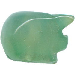 10x11mm Green Aventurine BOAR, PIG Animal Fetish Bead