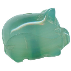 13x18mm Green Aventurine BOAR, PIG Animal Fetish Bead