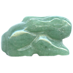 11x18mm Green Aventurine 3-D RABBIT Animal Fetish Bead