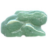 11x18mm Green Aventurine 3-D RABBIT Animal Fetish Bead