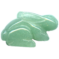 14x20mm Green Aventurine RABBIT Animal Fetish Bead