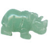 12x20mm Green Aventurine RHINOCEROS Animal Fetish Bead