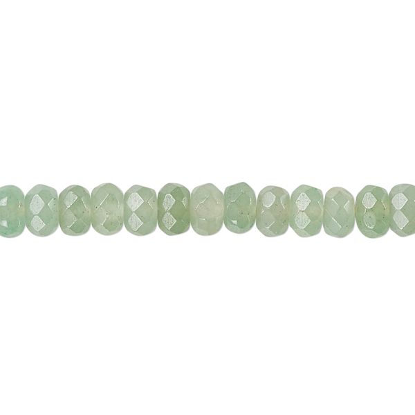 6x4mm Green Aventurine (Natural) Faceted RONDELLE, B Grade