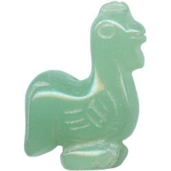 14x22mm Green Aventurine CHICKEN, HEN, ROOSTER Animal Fetish Bead