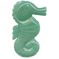 30x50mm Green Aventurine SEAHORSE Pendant/Focal Bead