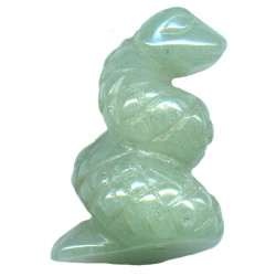 15x20mm Green Aventurine SNAKE Animal Fetish Bead