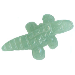 10x28mm Green Aventurine ALLIGATOR Animal Fetish Bead