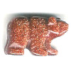 14x20mm 3-D Red Goldstone BEAR Animal Fetish Pendant/Focal Bead