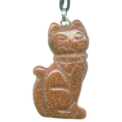 20x33mm Red Goldstone CAT Animal Fetish Pendant/Focal Bead