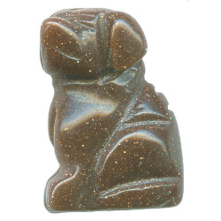 15x22mm 3-D Red Goldstone DOG Animal Fetish Bead