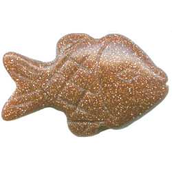 10x18mm 3-D Red Goldstone FISH Animal Fetish Bead