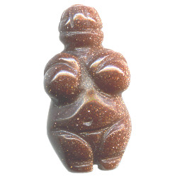 11x22mm Red Goldstone Mini 3-D GODDESS Bead