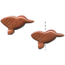 12x20mm Goldstone HUMMINGBIRD Animal Fetish Beads