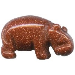 14x22mm Red Goldstone HIPPO Animal Fetish Bead