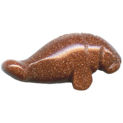 12x26mm Goldstone 3-D MANATEE/WALRUS Animal Fetish Bead