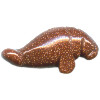 12x26mm Goldstone 3-D MANATEE/WALRUS Animal Fetish Bead