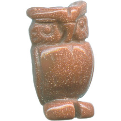 11x20mm 3-D Red Goldstone OWL Animal Fetish Bead