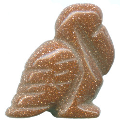 15x20mm Red Goldstone PELICAN Animal Fetish Bead