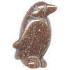 12x22mm Goldstone 3-D PENGUIN Animal Fetish Bead