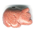 12x16mm 3-D Red Goldstone BOAR/PIG Animal Fetish Bead