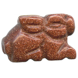 11x18mm Goldstone 3-D RABBIT Animal Fetish Bead