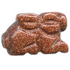 11x18mm Goldstone 3-D RABBIT Animal Fetish Bead