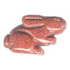 14x24mm 3-D Red Goldstone RABBIT Animal Fetish Bead