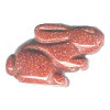 14x24mm 3-D Red Goldstone RABBIT Animal Fetish Bead