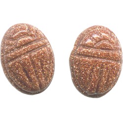 10x13mm Goldstone SCARAB, BEETLE Beads