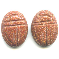 13x18mm Goldstone SCARAB, BEETLE Beads