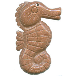 30x50mm Red Goldstone SEAHORSE Pendant/Focal Bead