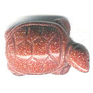 12x20mm Red Goldstone TURTLE Animal Fetish Bead
