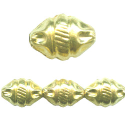 14x20mm Goldtone Hollow Brass Grecian Style OVAL Beads