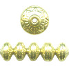 8x11mm Goldtone Hollow Brass Bohemian Style SAUCER / RONDELL Beads