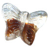 13x15mm Transparent Crystal & Brown Givre Pressed Glass BUTTERFLY Beads