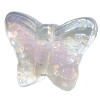 13x15mm Transparent Crystal & Pink Givre Pressed Glass BUTTERFLY Beads