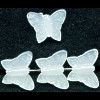 13x15mm Translucent White Pressed Glass BUTTERFLY Beads