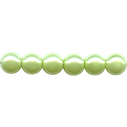 6mm Mint Green Luster Czech Pressed Glass SMOOTH ROUND Pearl Beads