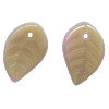 7x12mm Olive Over Rose Pink Pressed Glass LEAF Beads