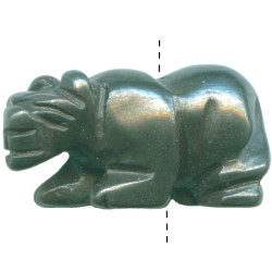 11x22mm 3-D Hematite COUGAR/MOUNTAIN LION Animal Fetish Bead