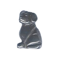 15x20mm Hematite DOG Animal Fetish Bead