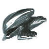 15x22mm Hematite 3-D EAGLE/HAWK Animal Fetish Bead