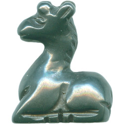 16x21mm 3-D Hematite GIRAFFE Animal Fetish Bead