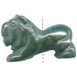 16x22mm Hematite LION Animal Fetish Bead