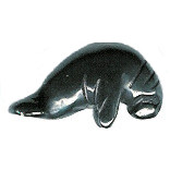 12x26mm 3-D Hematite MANATEE/WALRUS Animal Fetish Bead