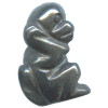 12x20mm Hematite 3-D MONKEY Animal Fetish Bead