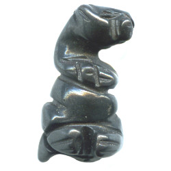 11x20mm Hematite (Flat-Back) OTTER, FERRET, WEASEL Animal Fetish Bead