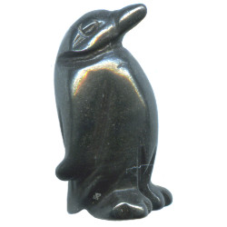 12x22mm Hematite 3-D PENGUIN Animal Fetish Bead