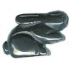 14x24mm 3-D Hematite RABBIT Animal Fetish Bead