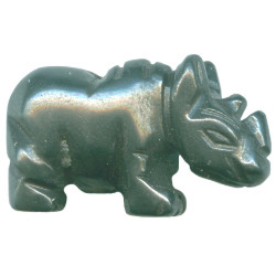 12x20mm Hematite RHINOCEROS Animal Fetish Bead